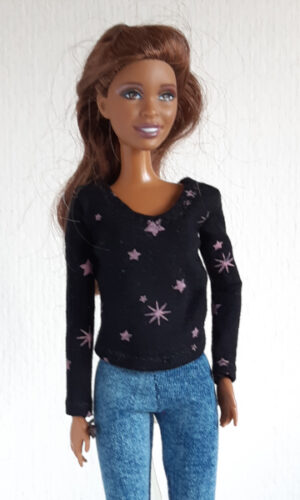 Longsleeve sterren voor modepoppen van 29 cm