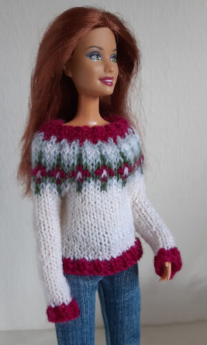 Fair-isle truitje voor modepoppen van 29 cm