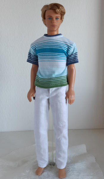 T-shirt met strepen voor modepoppen zoals Ken en Frank