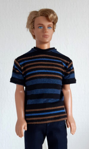 Gestreept T-shirt voor modepoppen van 30 cm