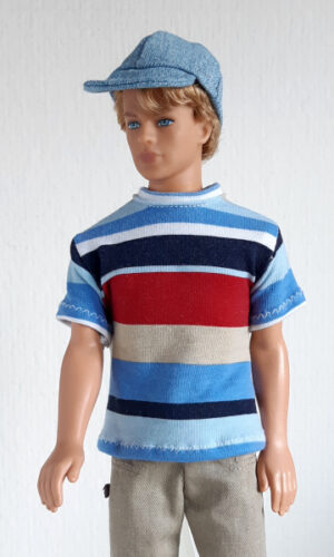T-shirt met strepen voor modepoppen zoals Ken en Frank