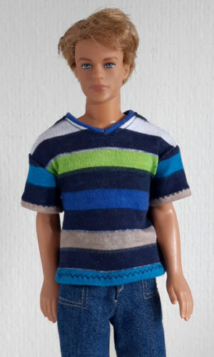 T-shirt met strepen voor modepoppen zoals Ken en Frank