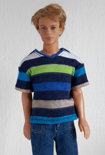 T-shirt met strepen voor modepoppen zoals Ken en Frank