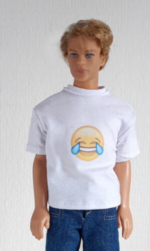 T-shirt met smiley voor modepoppen zoals Ken en Frank