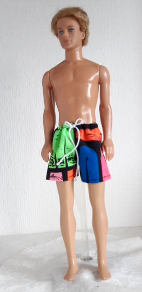 Zwembroek neon voor modepop van 30 cm