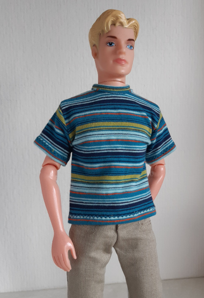 Gestreept T-shirt voor mannenpoppen van 30 cm