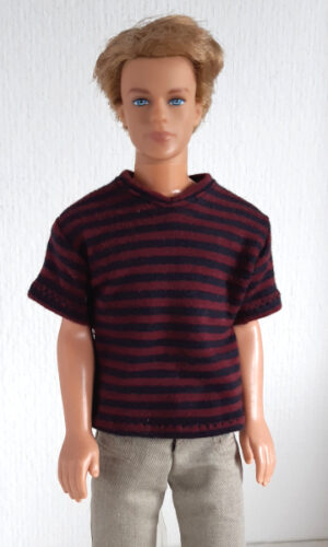 Gestreept T-shirt voor mannenpoppen van 30 cm