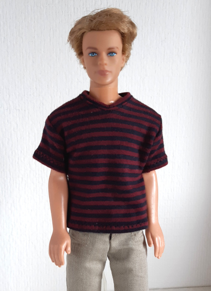 Gestreept T-shirt voor mannenpoppen van 30 cm