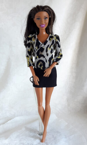 Overslagblouse met panterprint voor Barbie